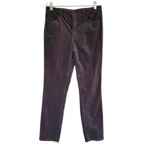 Talbots Velveteen Straight Leg Pants Charcoal Gray Cotton Women Size 6P Classic